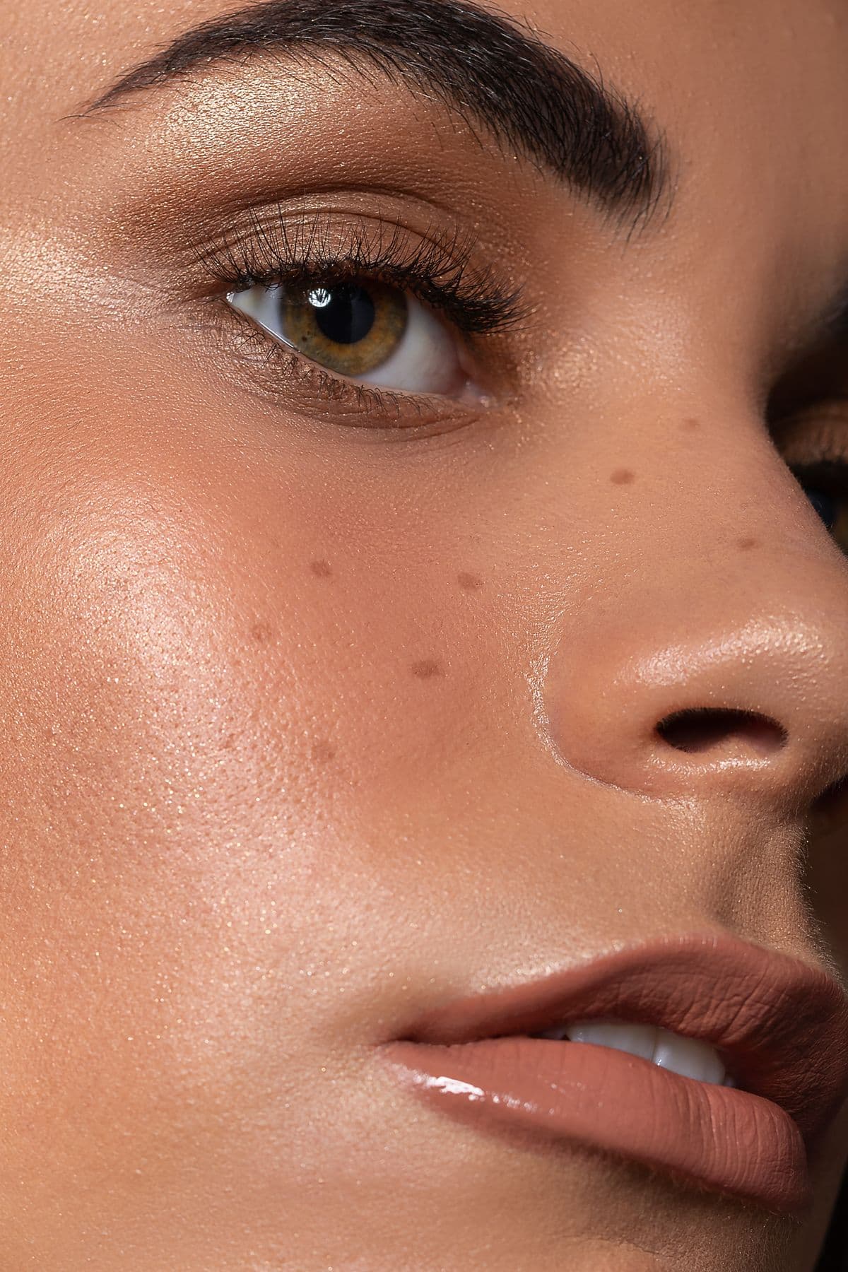 A close-up of healthy, natural skin