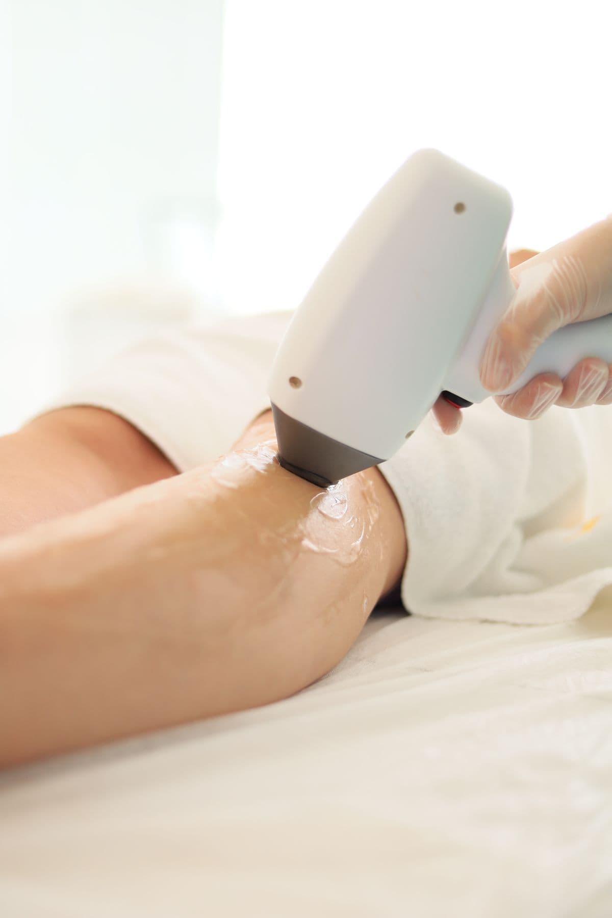 A professional laser hair removal treatment
